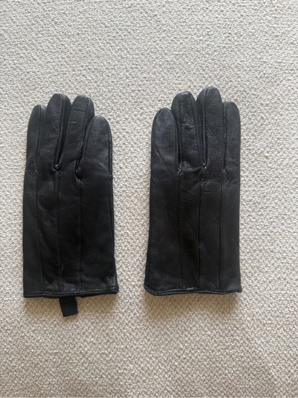 Women’s Black Faux Leather Winter Gloves